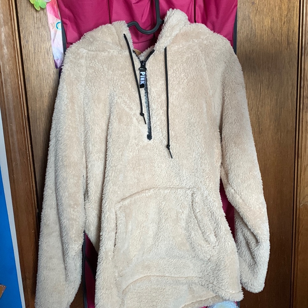 pink sherpa pull over